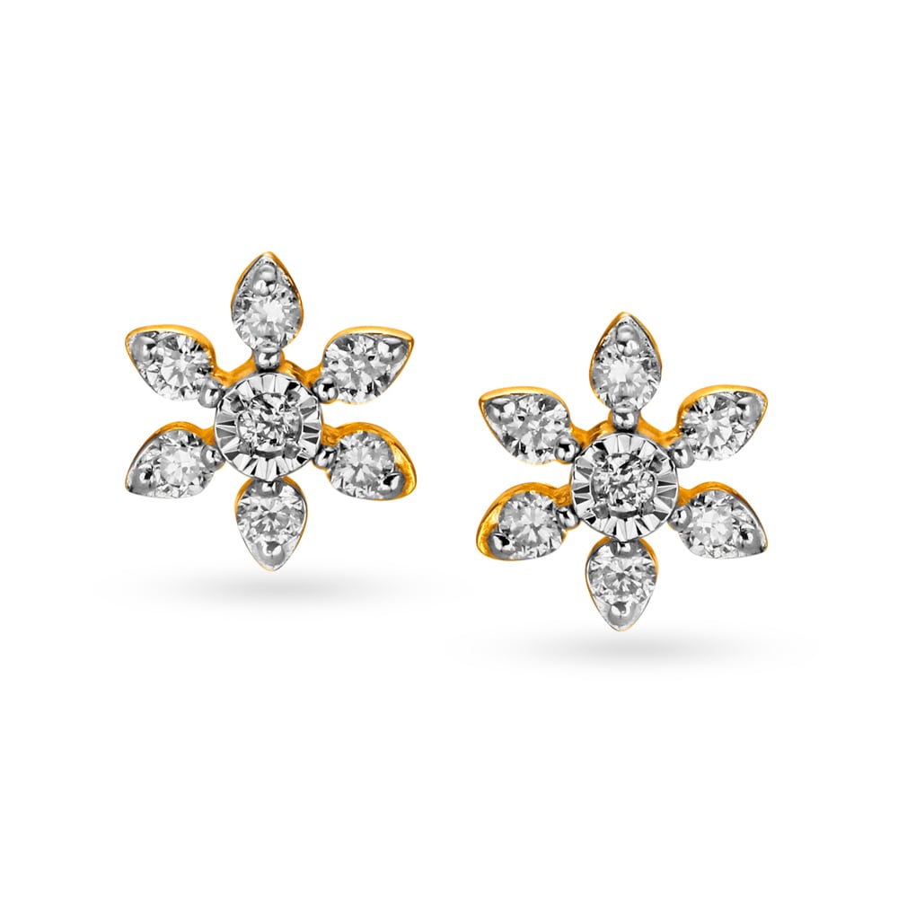 

Floral Diamond Stud Earrings