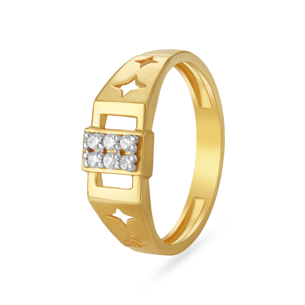 Exquisite Men's Gold Finger Ring