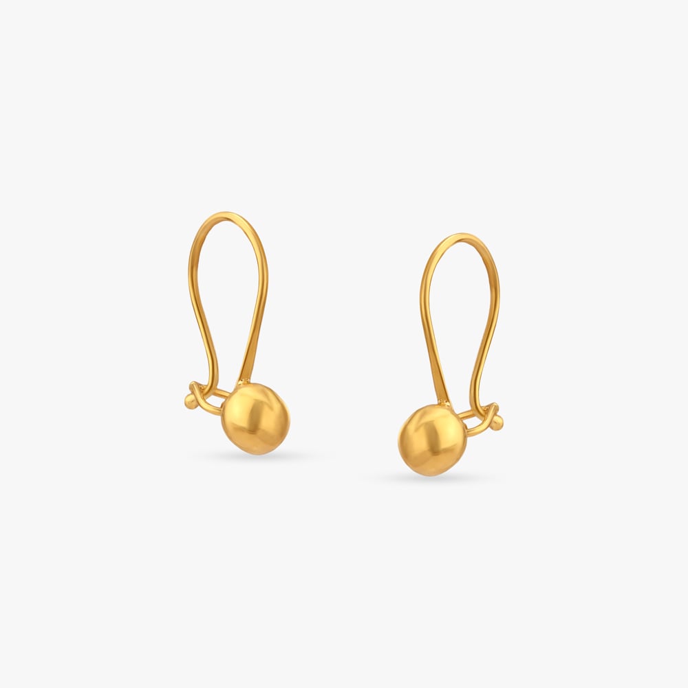 Gleaming Orb Gold Hoop Earrings,,hi-res image number null