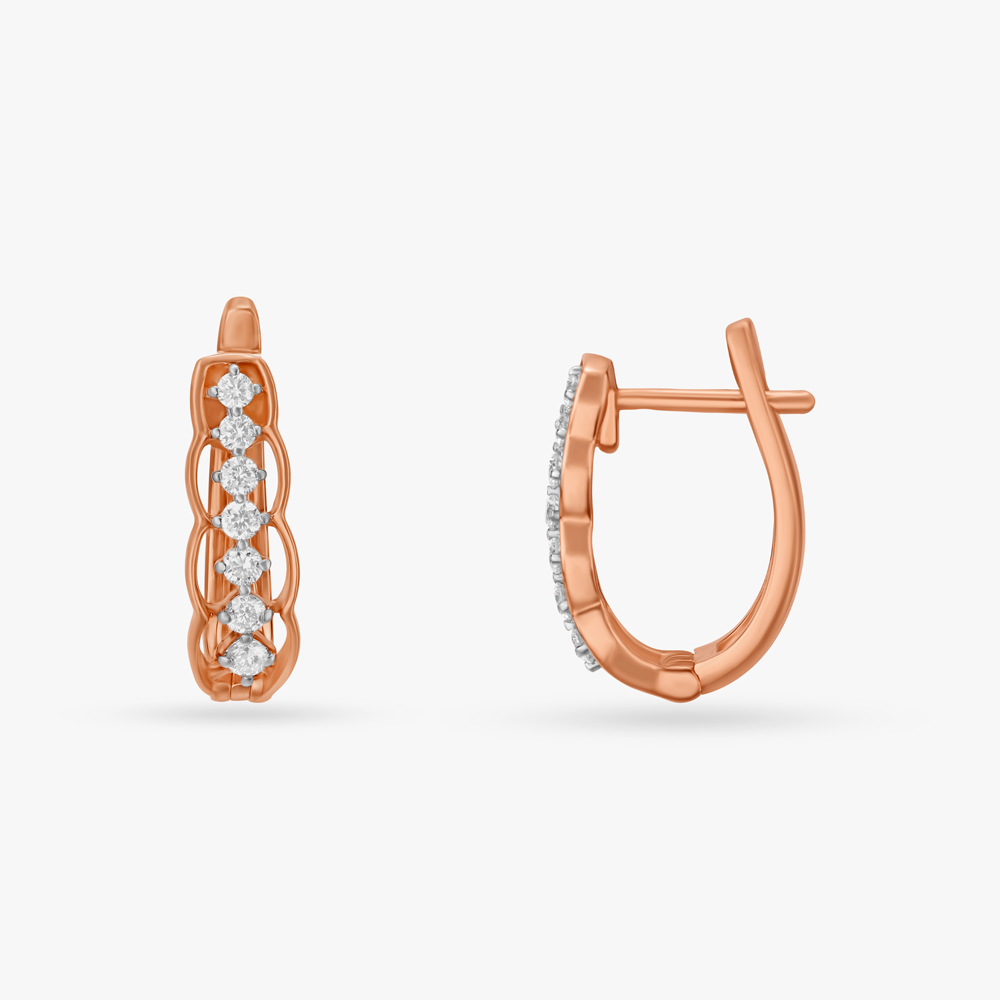 Striking Curves Diamond Hoop Earrings,,hi-res image number null