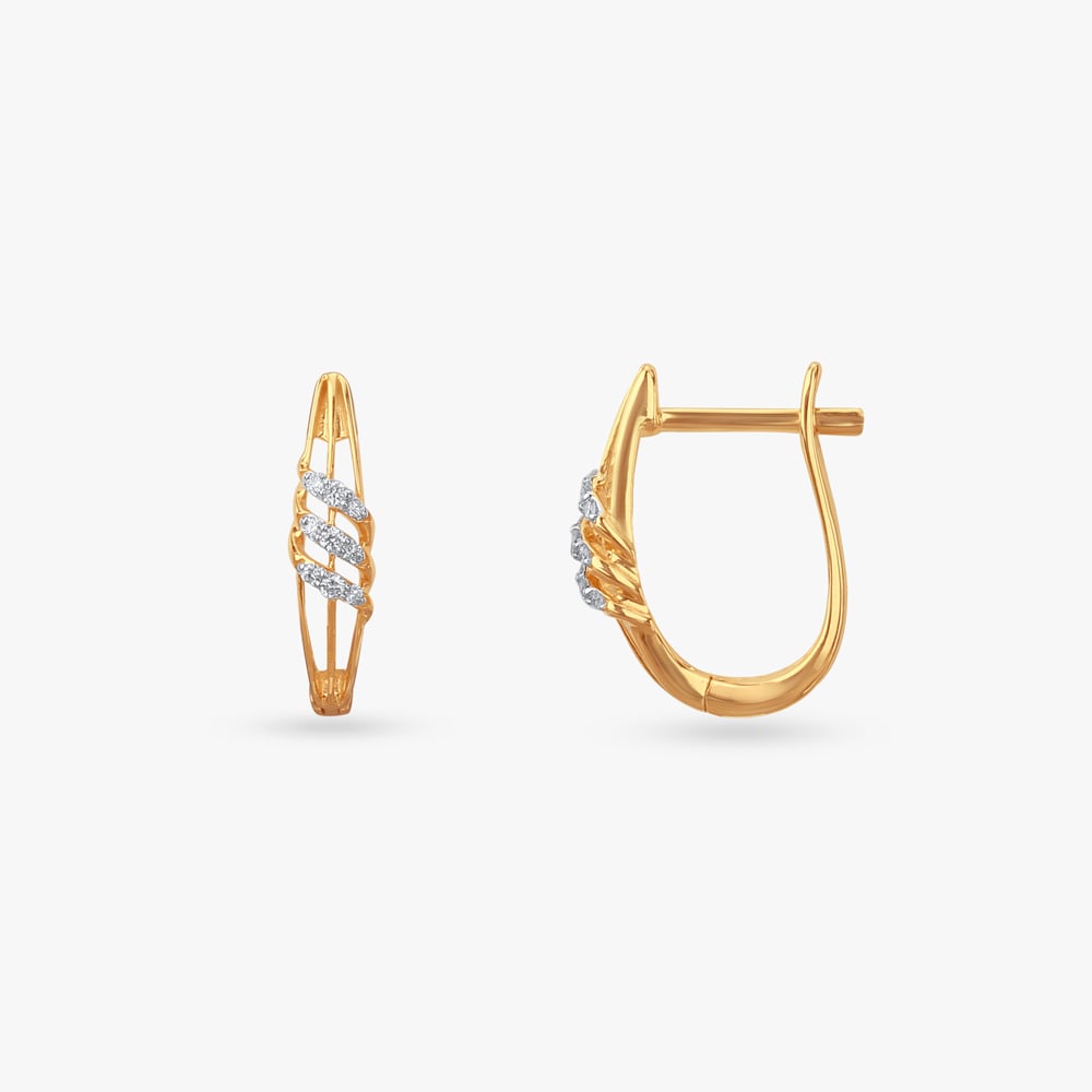 Criss-Cross Diamond Hoop Earrings,,hi-res image number null