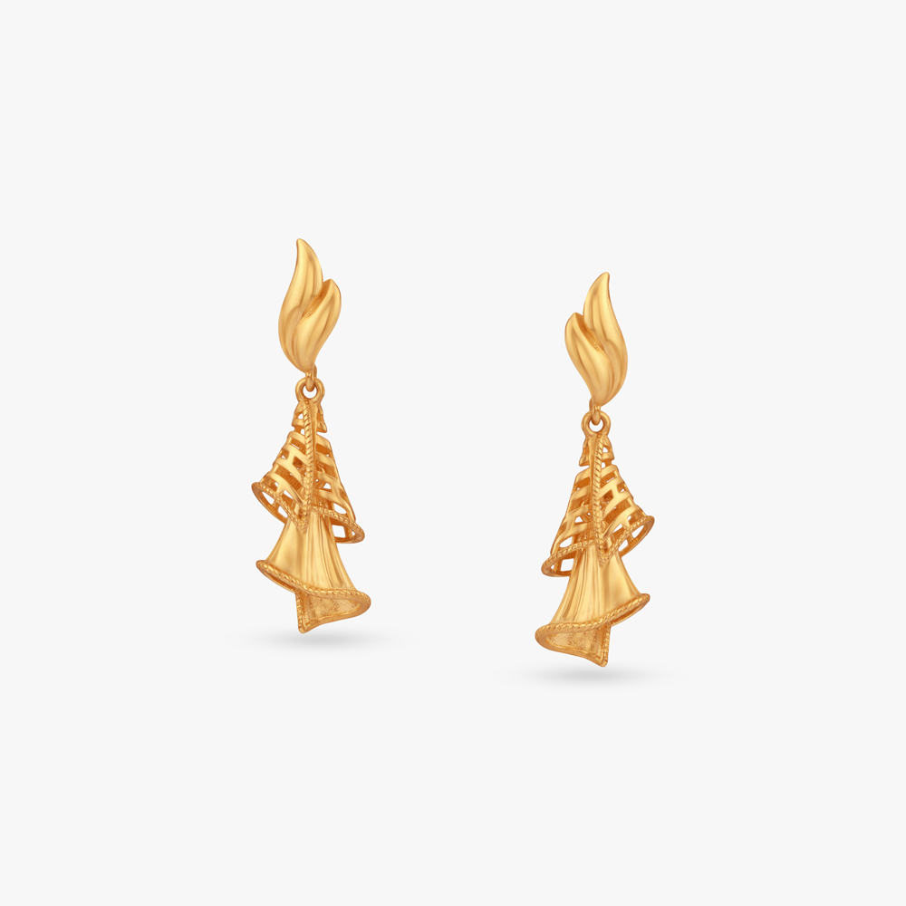 Cascading Bell Gold Drop Earrings,,hi-res image number null