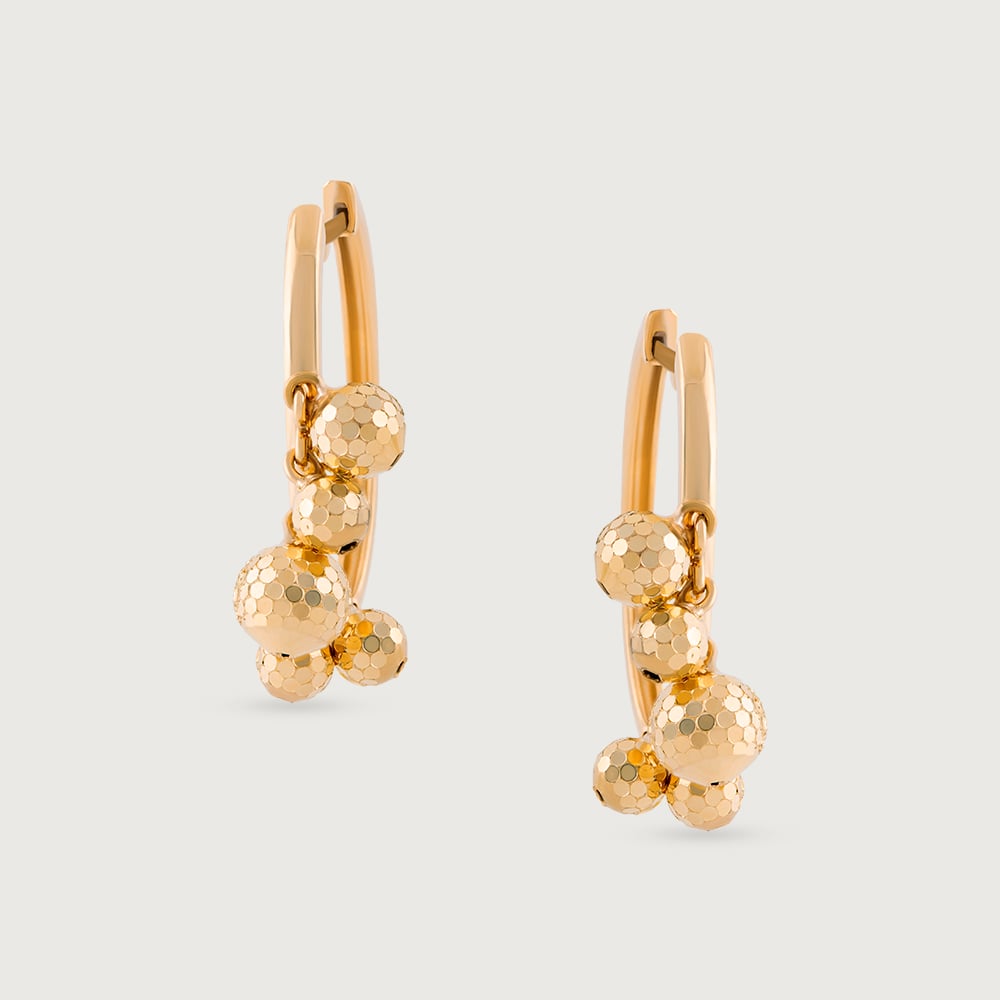 Disco Ball Gold Hoop Earrings,,hi-res image number null