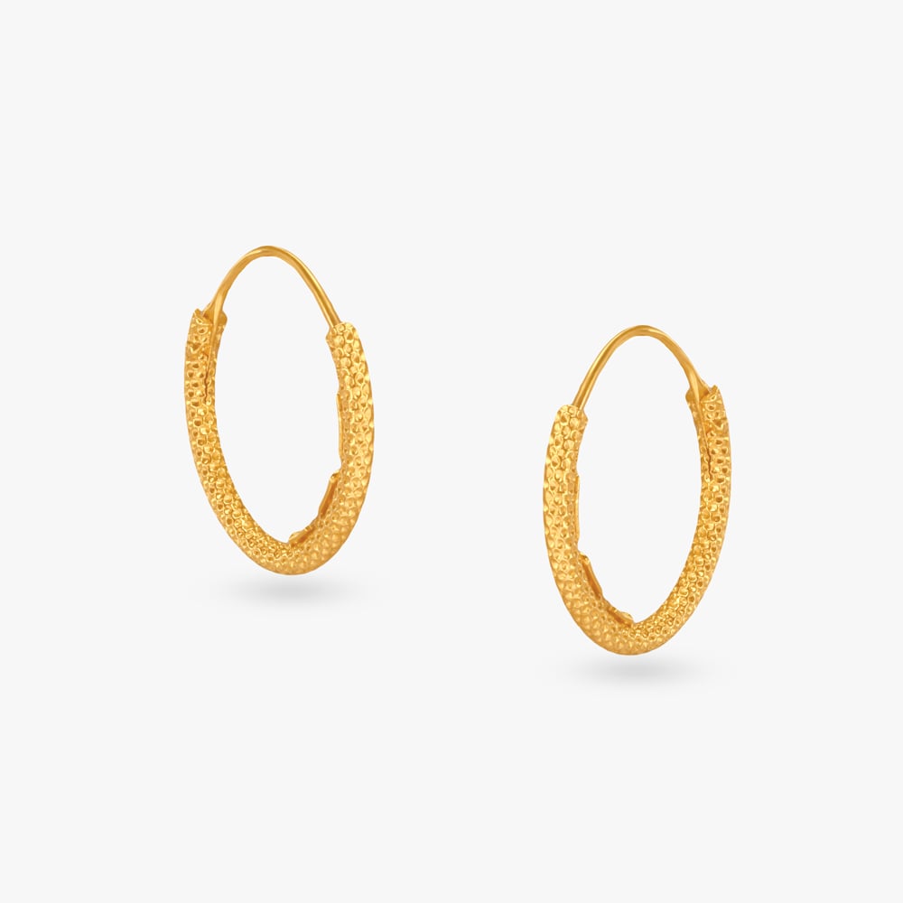 

Textured Elegance Gold Hoop Earrings