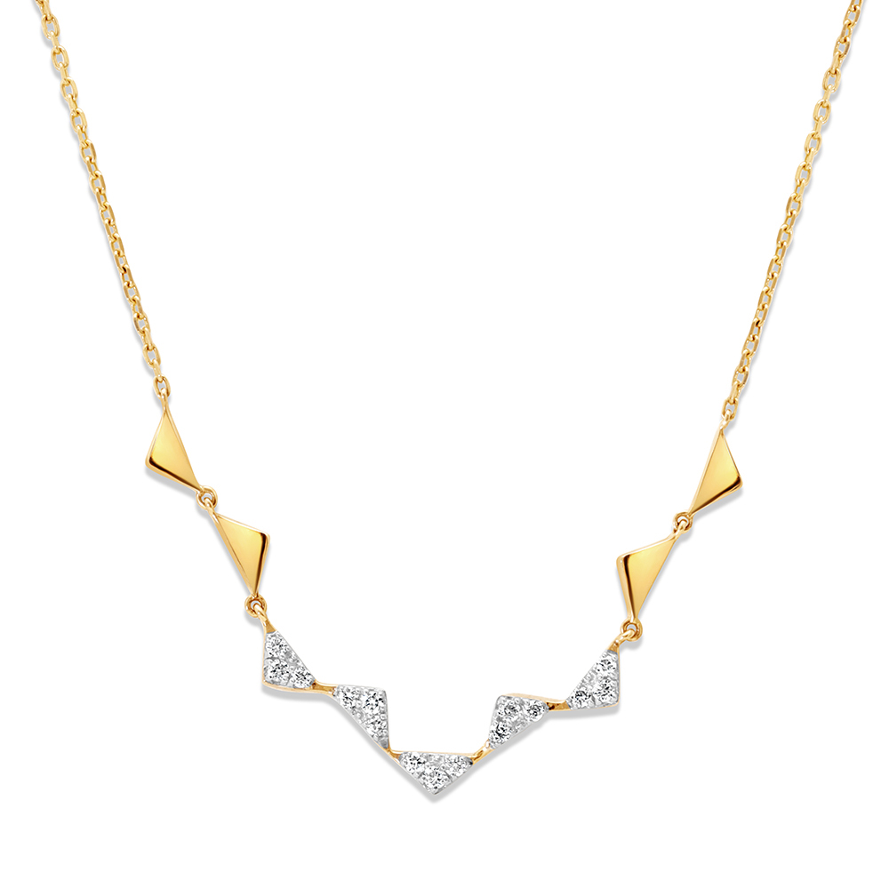 14KT Yellow Gold Divine Peaks Diamond Necklace,,hi-res image number null