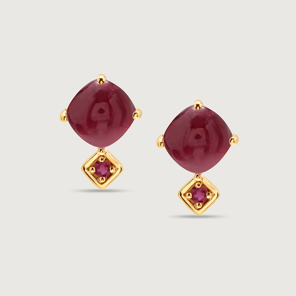Couture Sparklers 14KT Ruby Stud Earrings