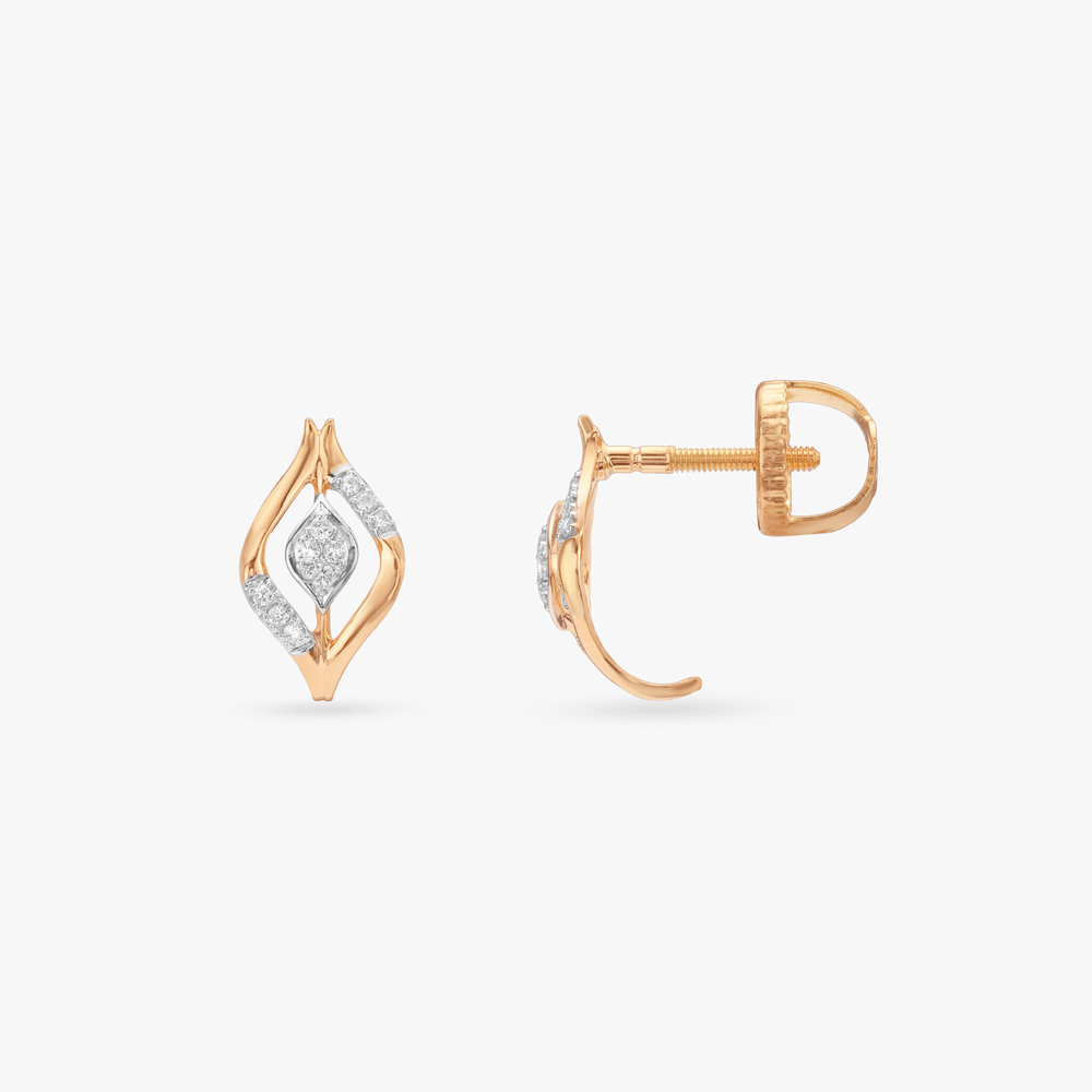 Whisper Flame Diamond Hoop Earrings,,hi-res image number null