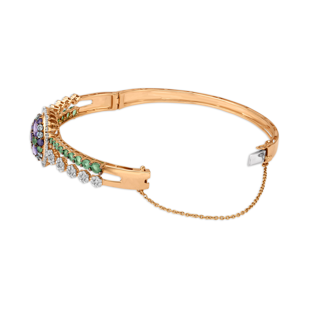 Breathtaking Emerald, Sapphire, Topaz Diamond Bangle,,hi-res image number null