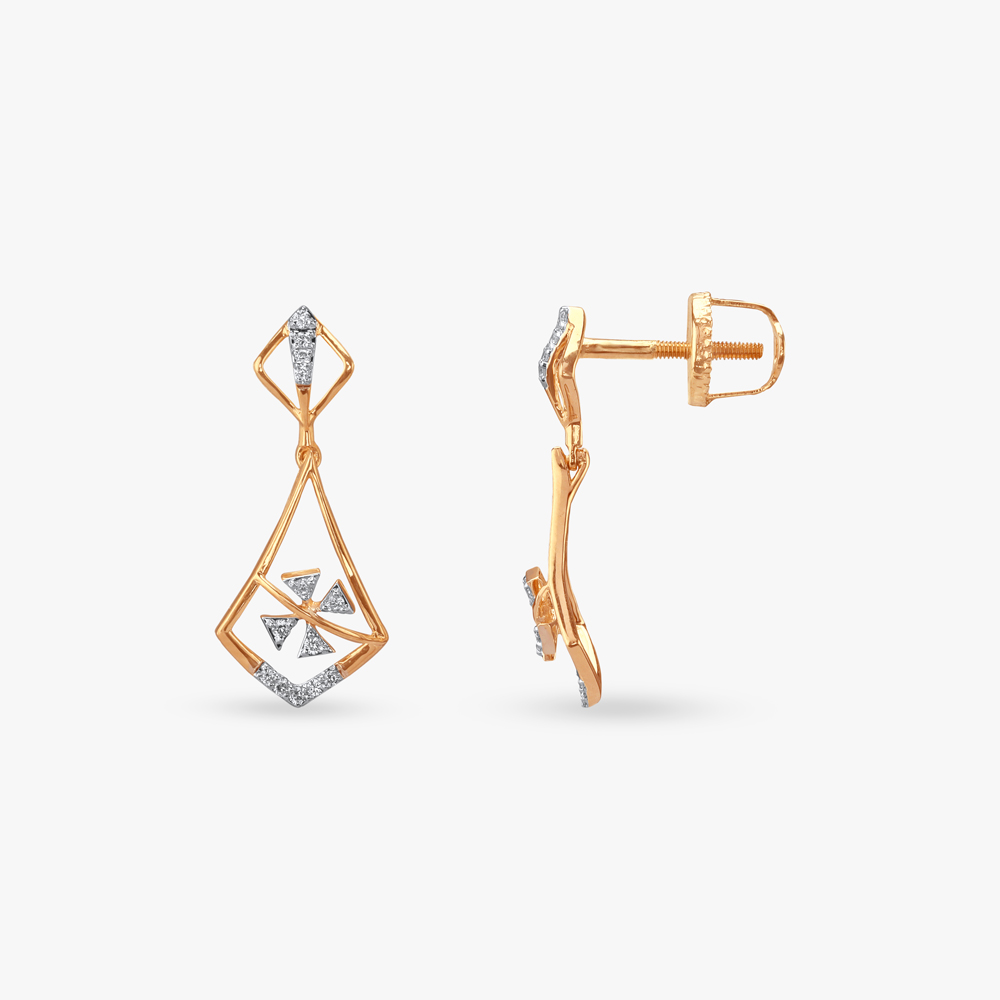 

Prism Frame Diamond Drop Earrings