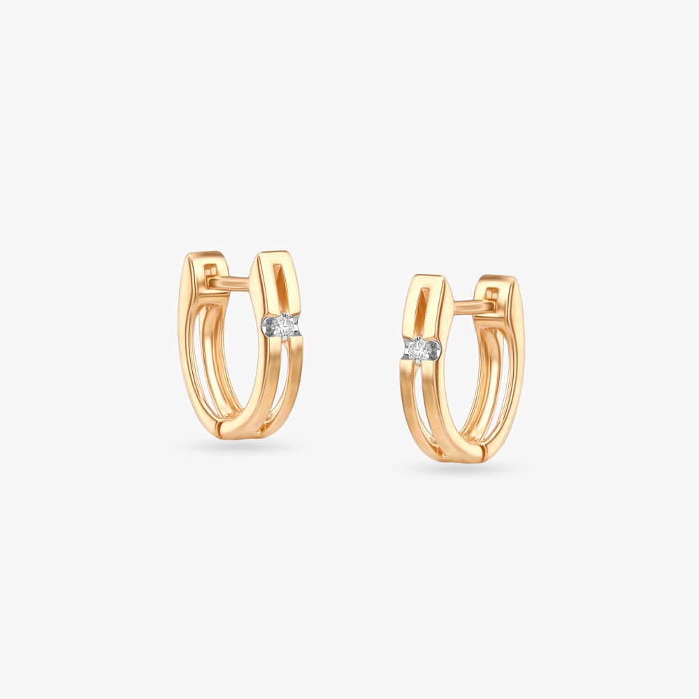 Urban Edge Diamond Hoop Earrings,,hi-res image number null
