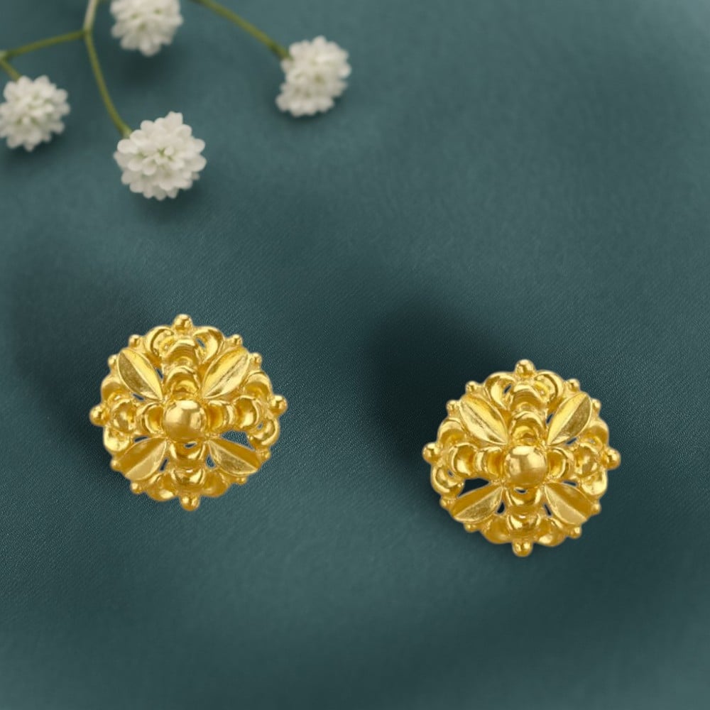 Sunburst Shine Gold Stud Earrings,,hi-res image number null