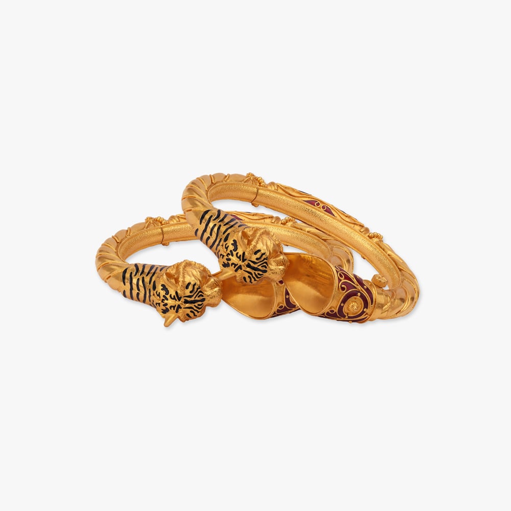 Royal Tiger Solid Bala Gold Bangles,,hi-res image number null