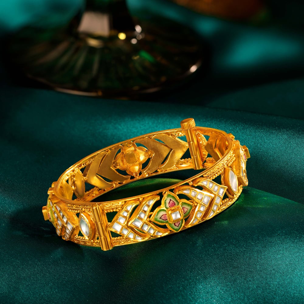 Splendid Floral Enamel Bangle,,hi-res image number null
