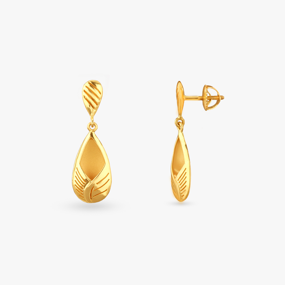 Teardrop Elegance Gold Pendant and Earrings Set,,hi-res image number null