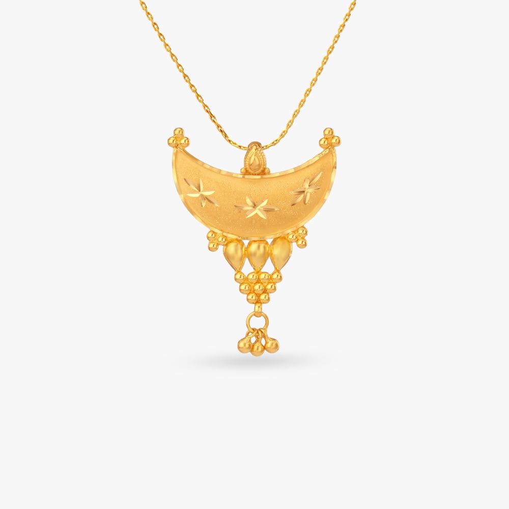 Crescent Glow Gold Pendant,,hi-res image number null