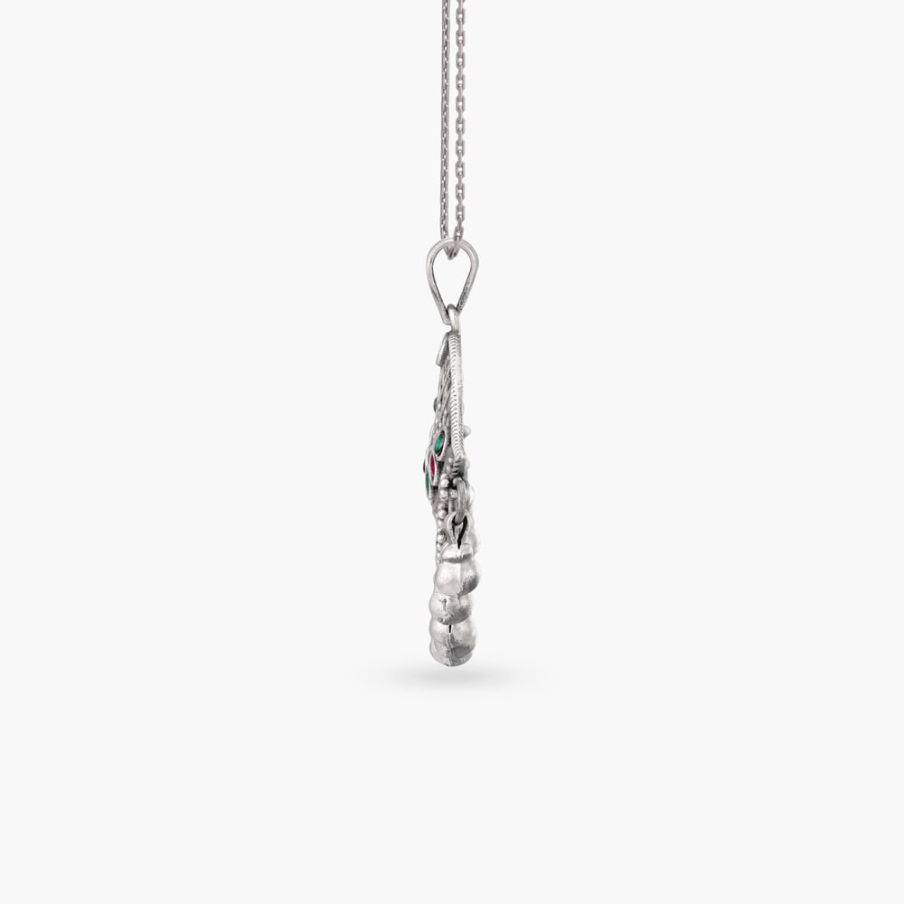 Jaali Ghungroo Silver Pendant,,hi-res image number null
