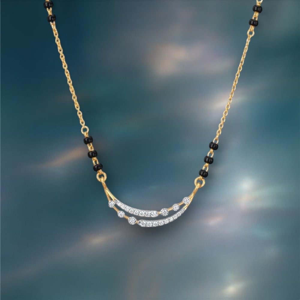 Radiant Curve Diamond Mangalsutra,,hi-res image number null