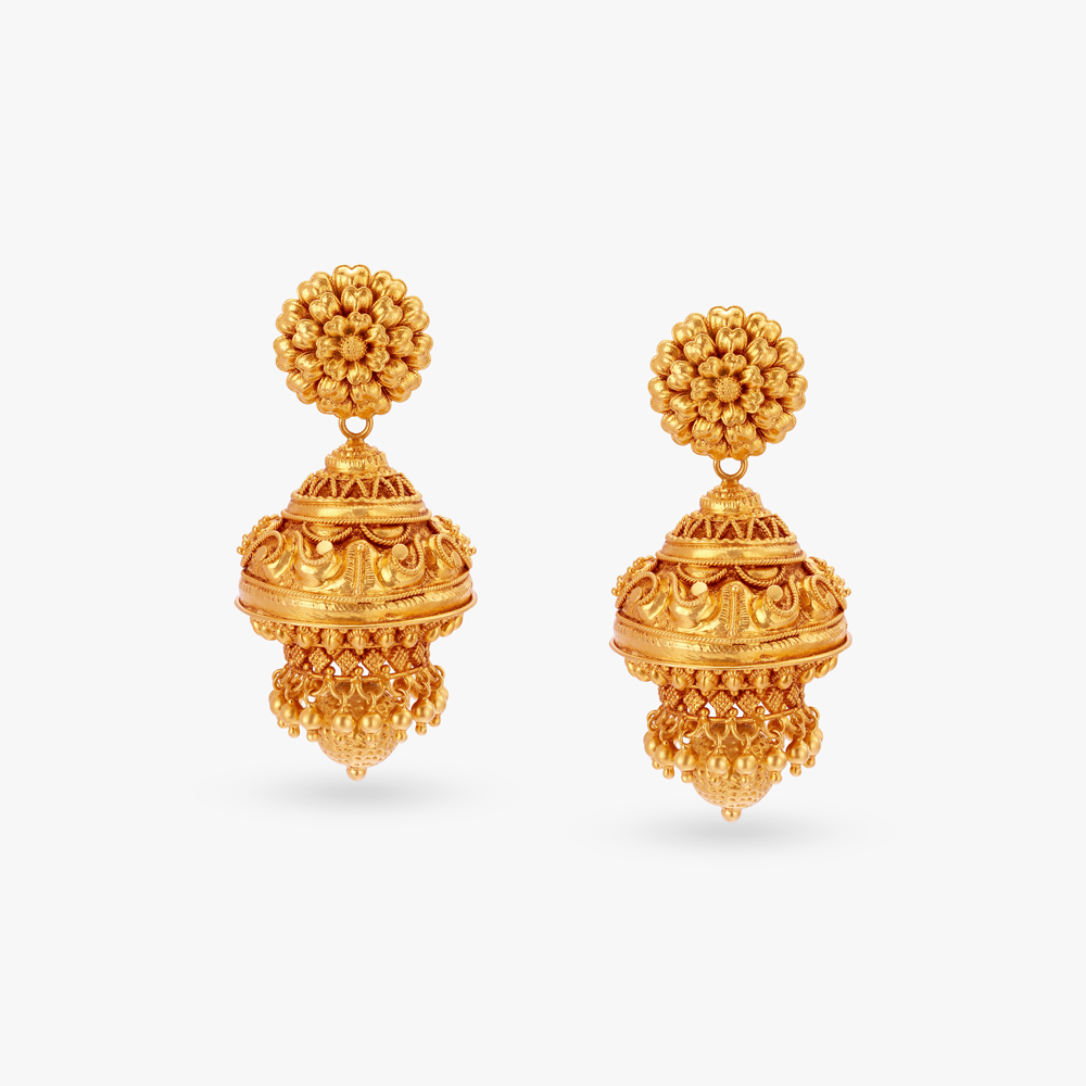 Opulent Filigree Gold Drop Earrings,,hi-res image number null