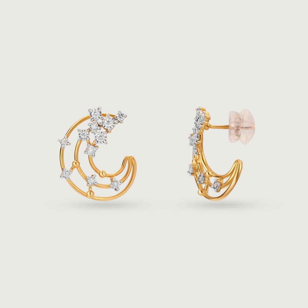 Aqua Aura 14 Kt Gold & Diamond Hoop Earrings,,hi-res image number null