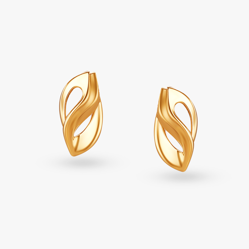 Twisting Infinity Gold Stud Earrings,,hi-res image number null
