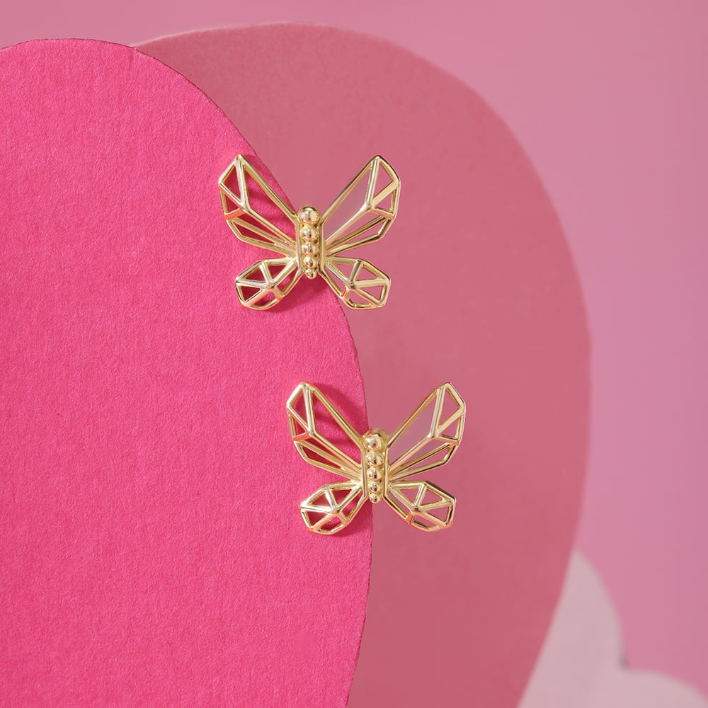Cupid Edit Whimsical Wings 14KT Gold Stud Earrings