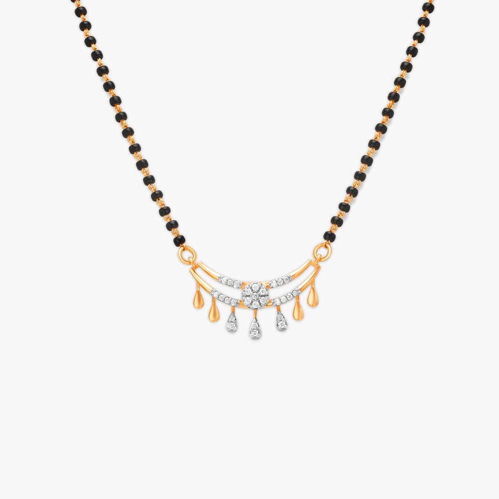 Evergreen Leafy Diamond Mangalsutra,,hi-res image number null