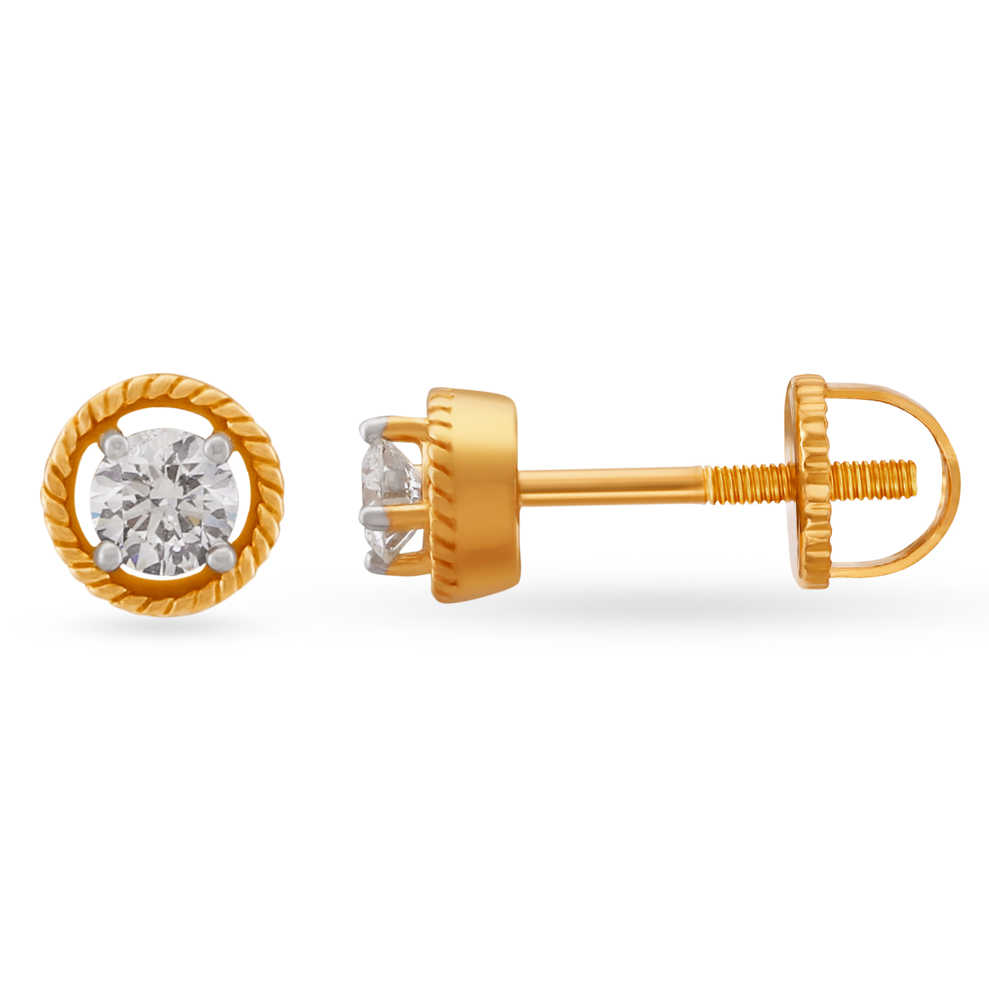 Contemporary Single Stone Diamond Stud Earrings,,hi-res image number null