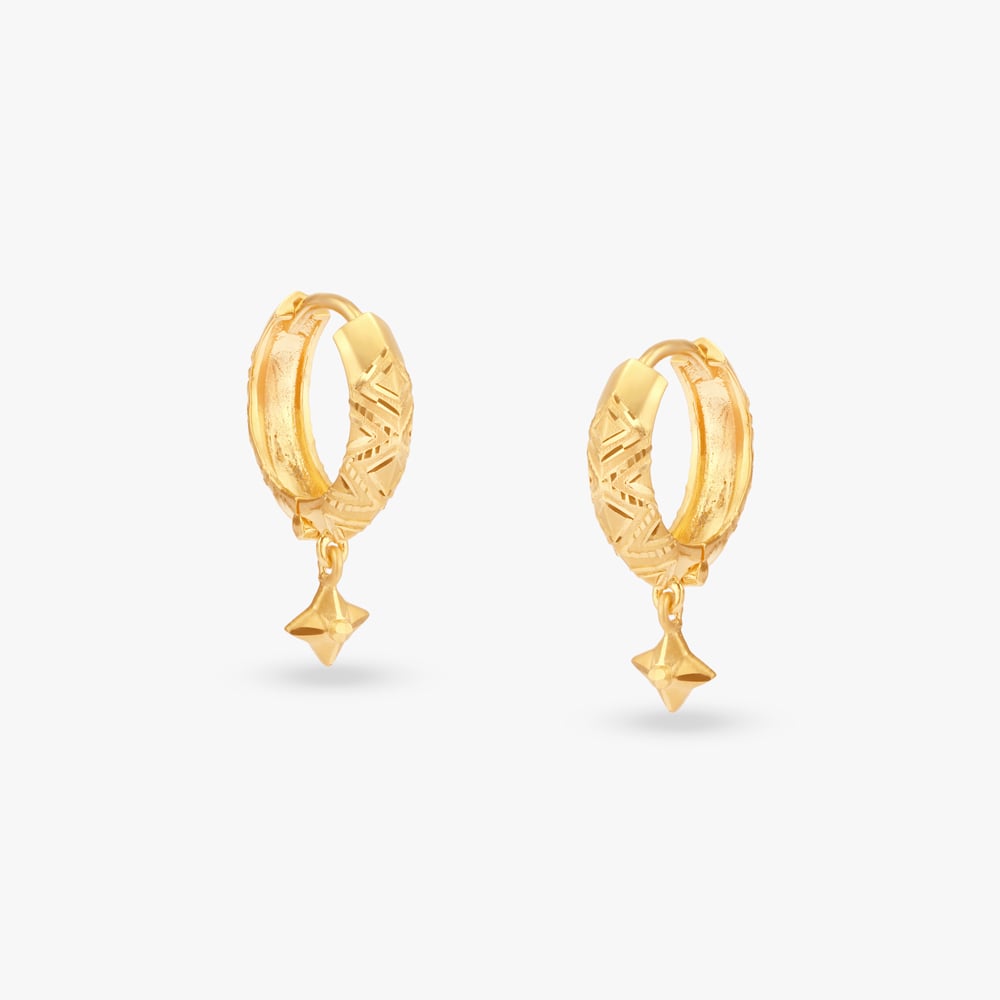 Radiant Geometry Gold Hoop Earrings,,hi-res image number null