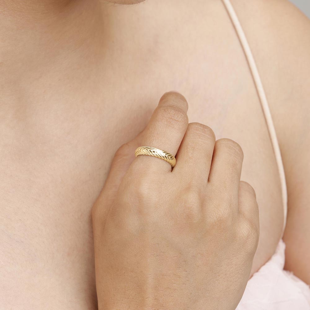 Striking Groove Gold Ring,,hi-res image number null