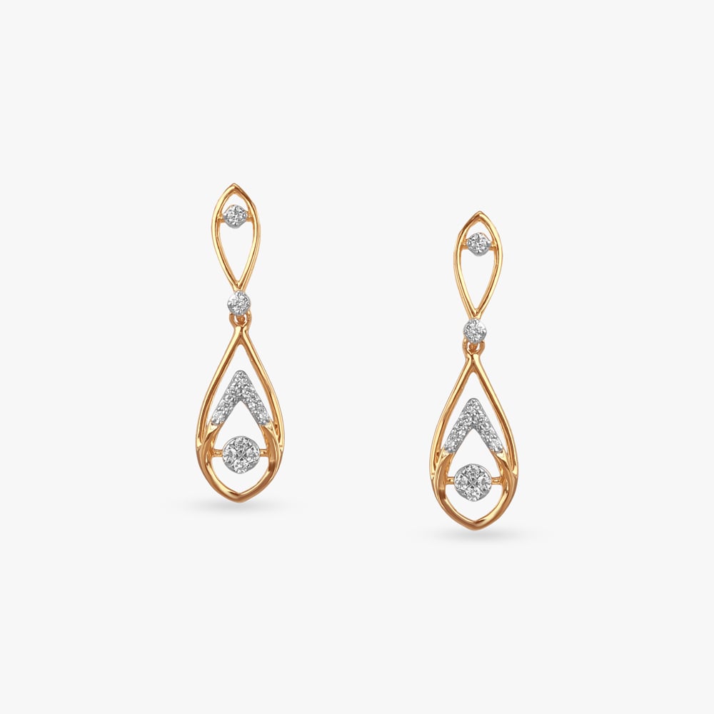 Teardrop Glint Diamond Drop Earrings,,hi-res image number null