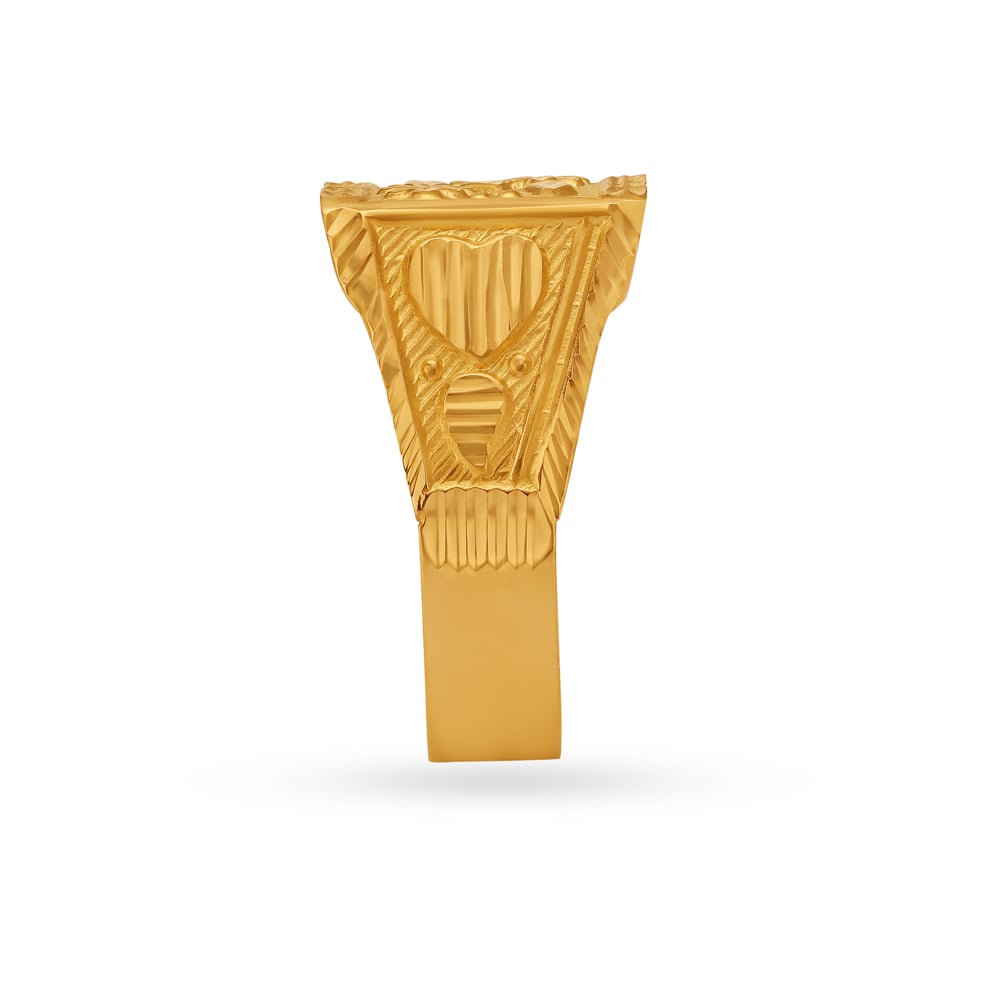 Enthralling Gold Finger Ring For Men,,hi-res image number null
