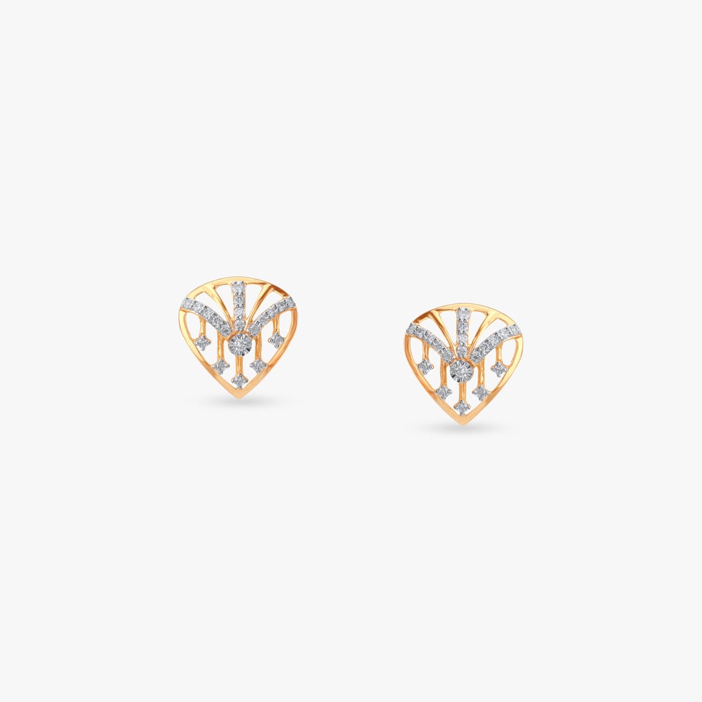 Crown Crest Diamond Stud Earrings,,hi-res image number null