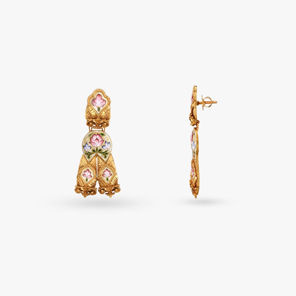 Floral Swirls Gold Necklace Set,,hi-res image number null