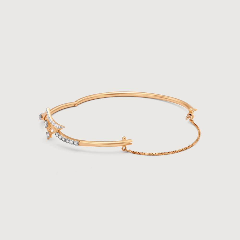 Cosmic Comet Cuff 14KT Diamond Bangle,,hi-res image number null