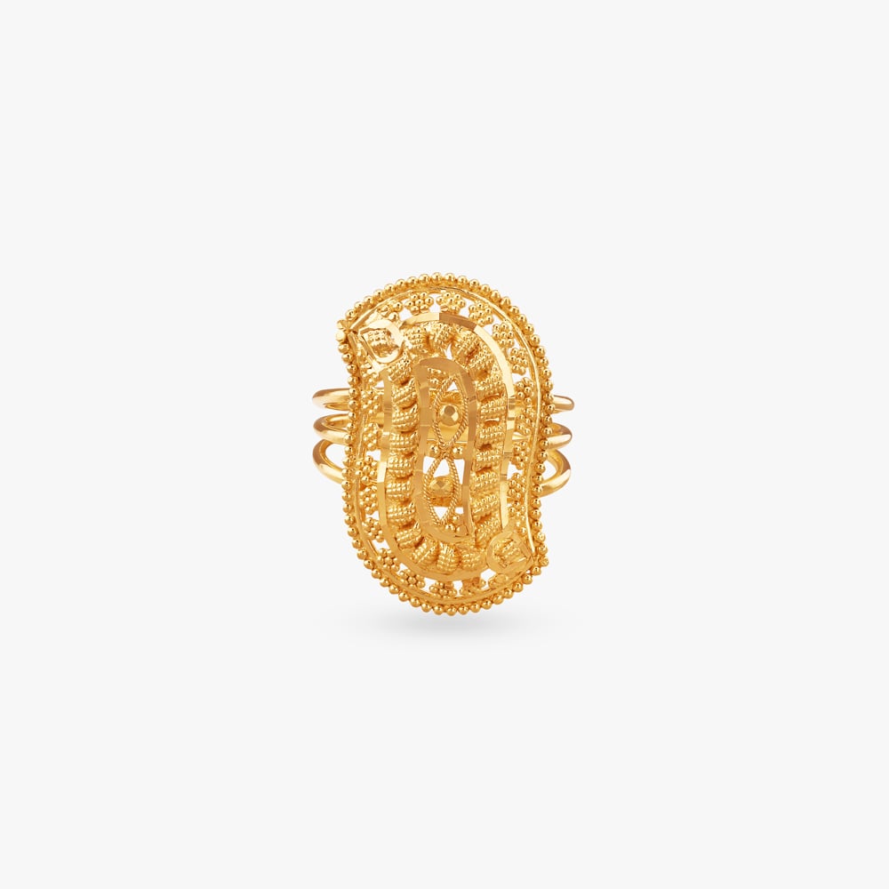 Paisley Dome Gold Ring,,hi-res image number null