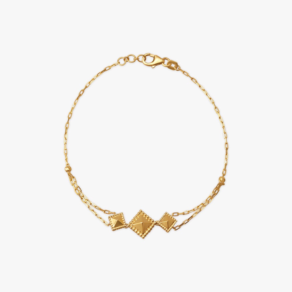 Pyramid Elegance Gold Bracelet,,hi-res image number null