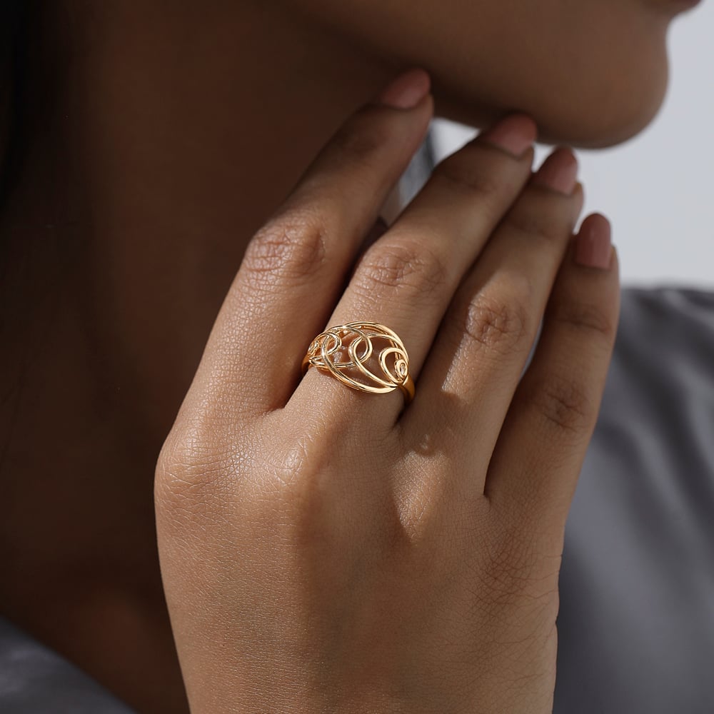 Rippling Harmony Gold Ring,,hi-res image number null