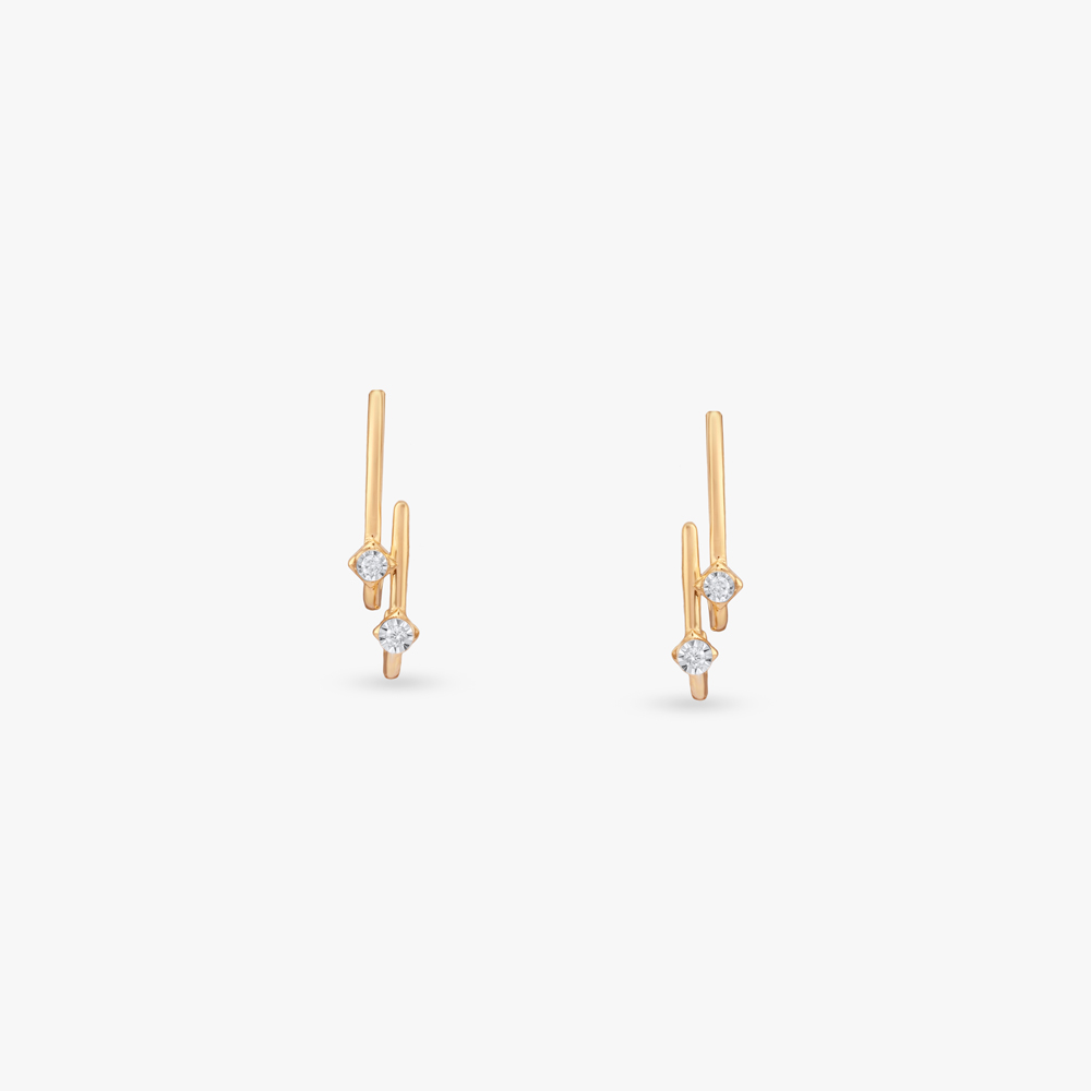Sculpted Arc Diamond Hoop Earrings,,hi-res image number null