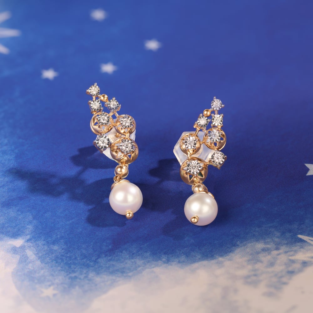 Pearlescent Cluster 14KT Drop Earrings,,hi-res image number null