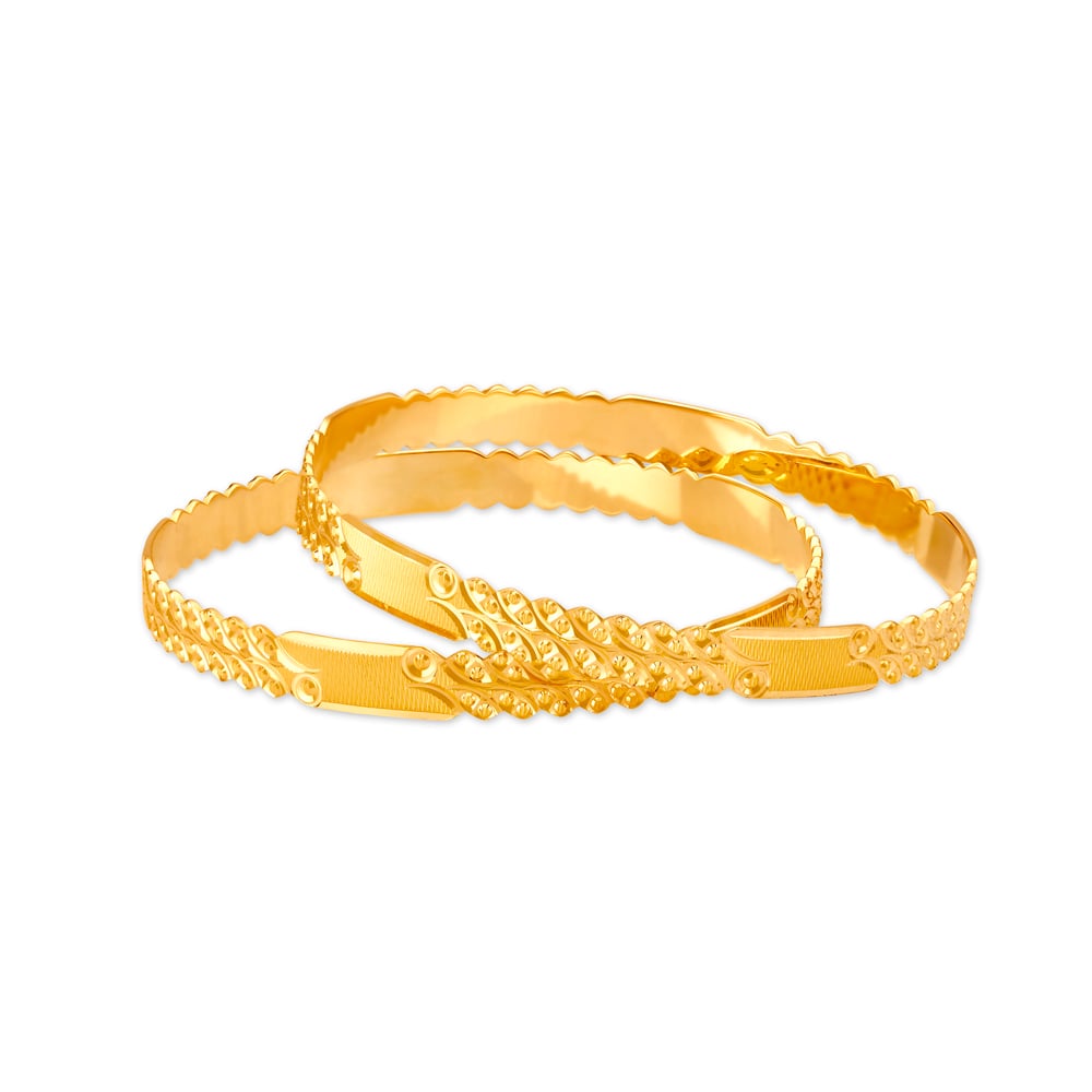 

Marvelous Yellow Gold Decorated Bangles