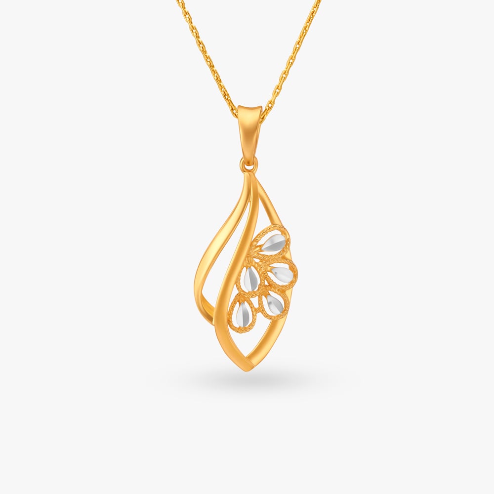 Illuminating Leaf Gold Pendant,,hi-res image number null