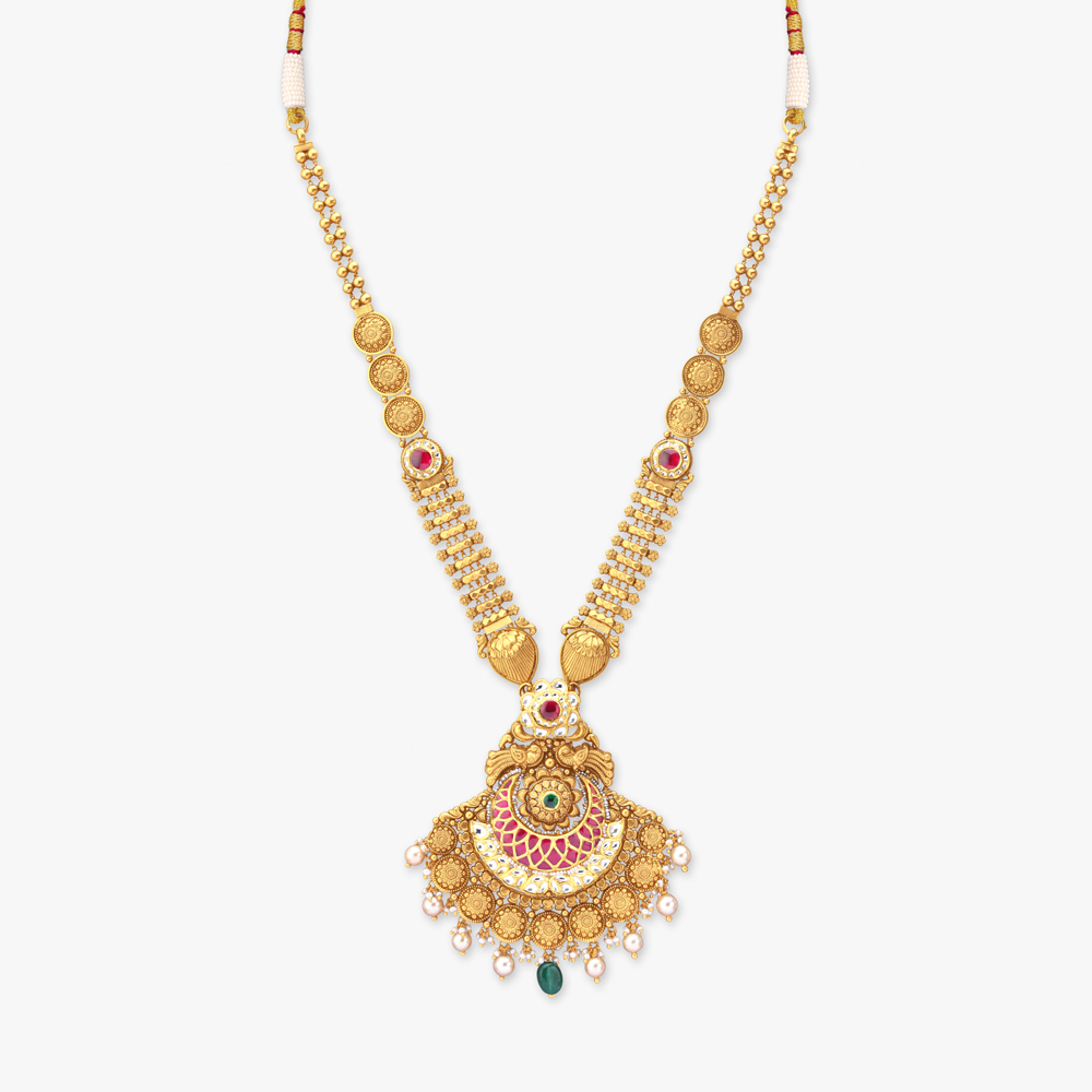 Peacock Parade Gold Necklace set,,hi-res image number null