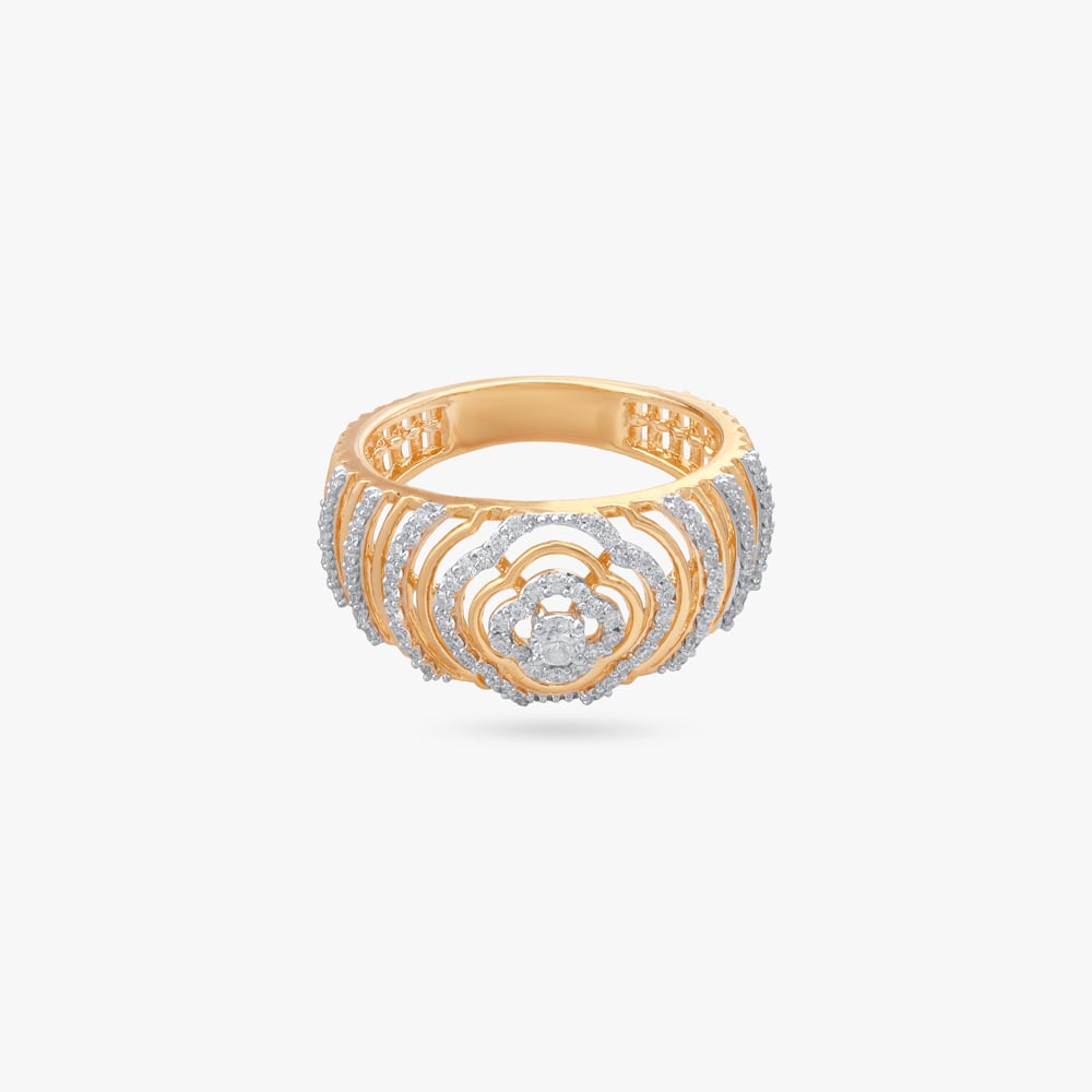 Regal Bloom Diamond Finger Ring,,hi-res image number null