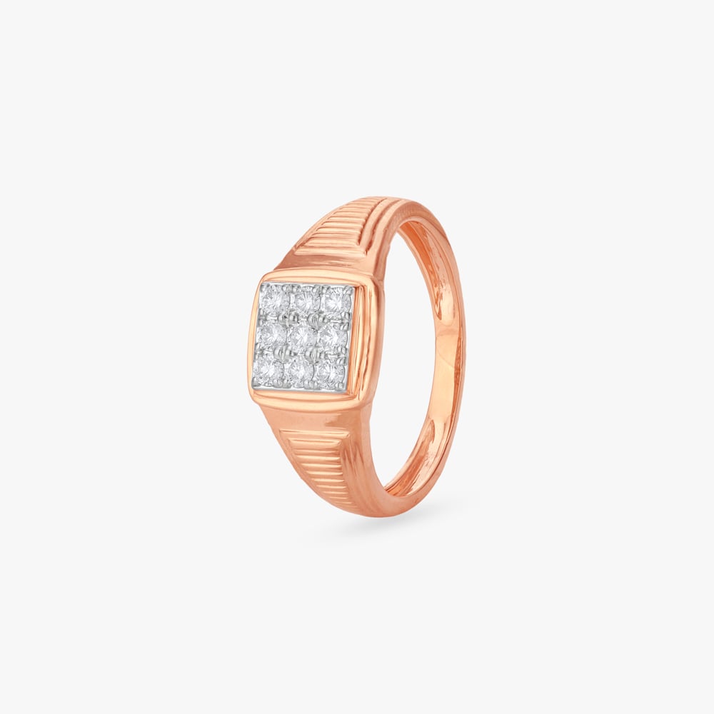 Edgy Matrix Diamond Finger Ring for Men,,hi-res image number null