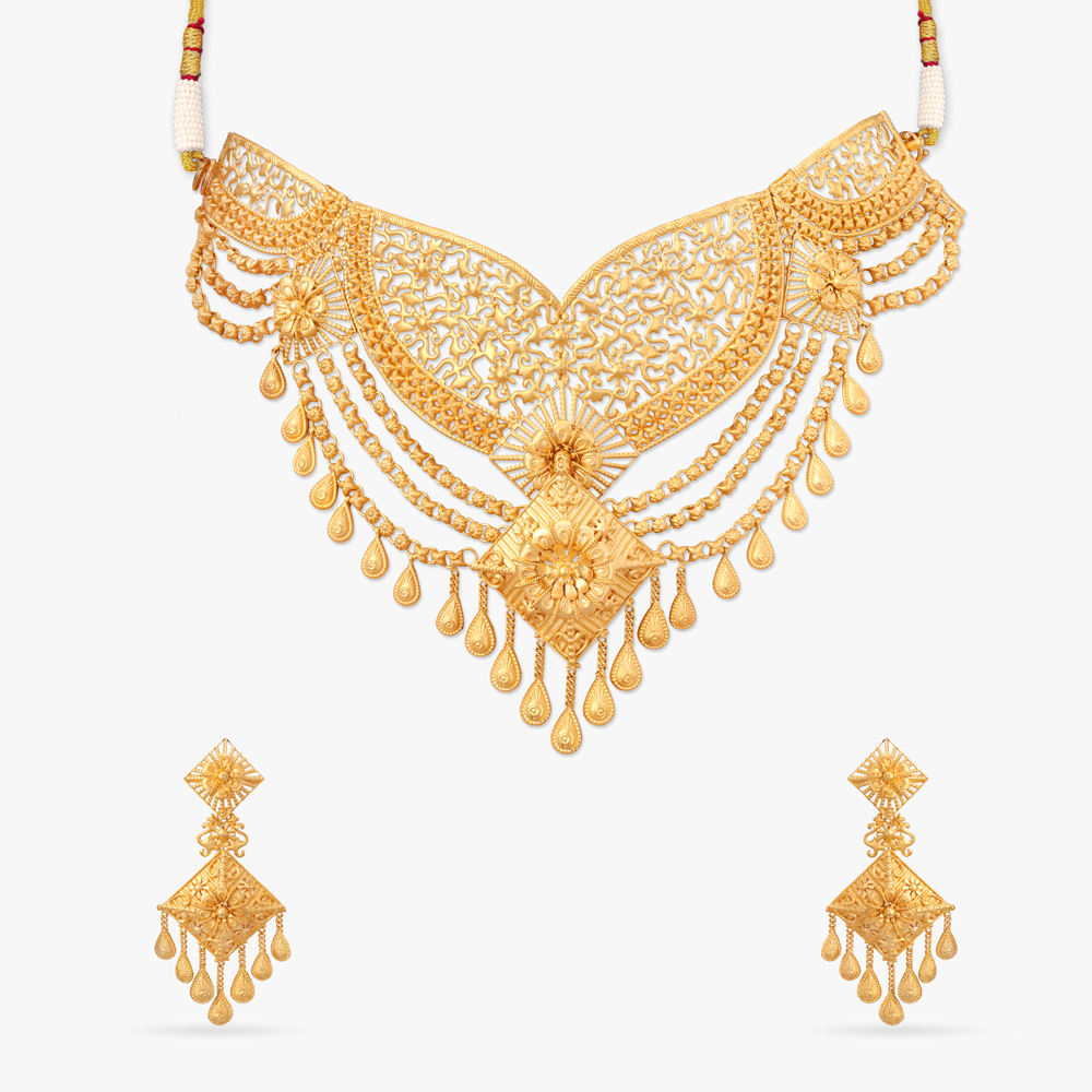 Majestic Peacock Gold Necklace Set,,hi-res image number null