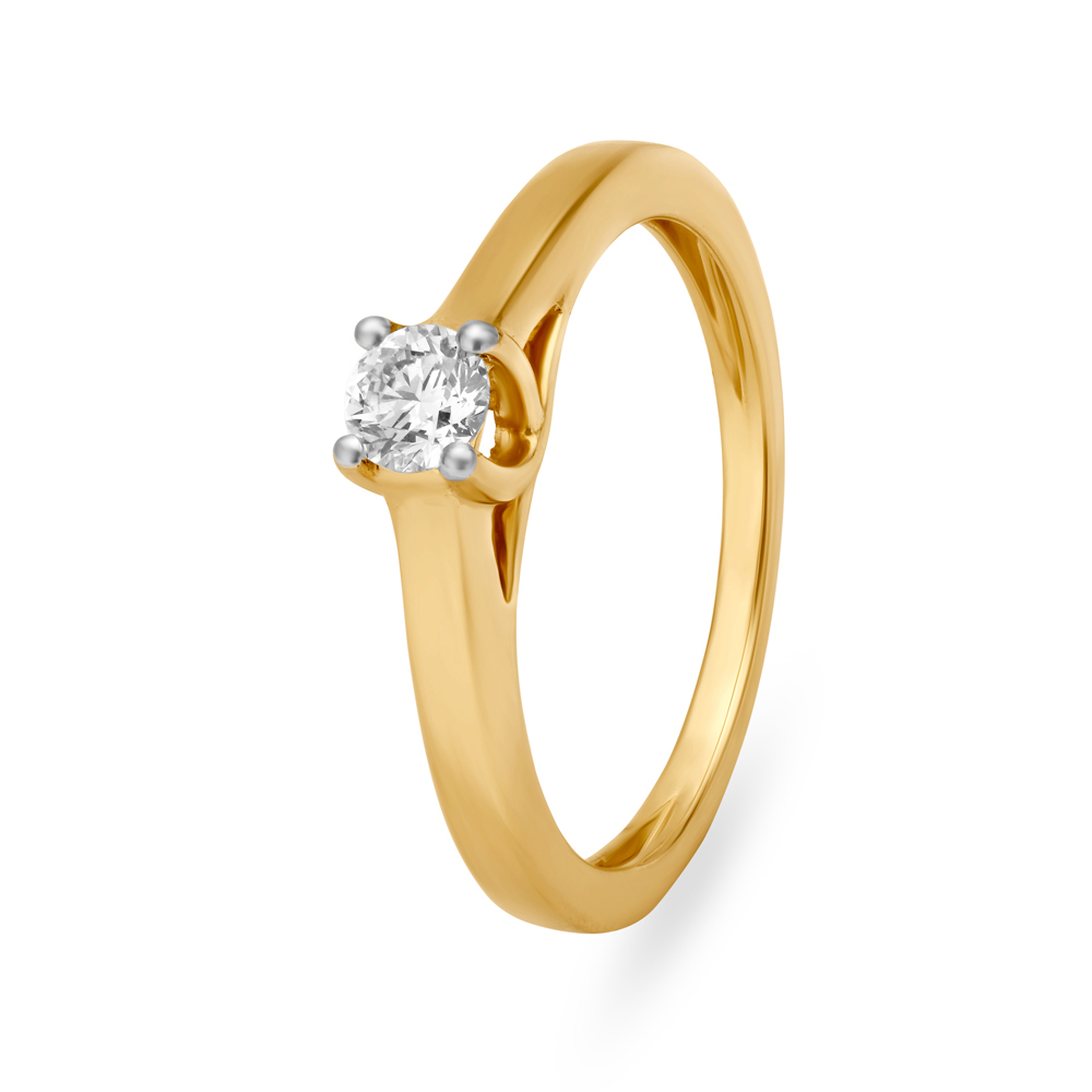Dainty Gold and Diamond Finger Ring,,hi-res image number null