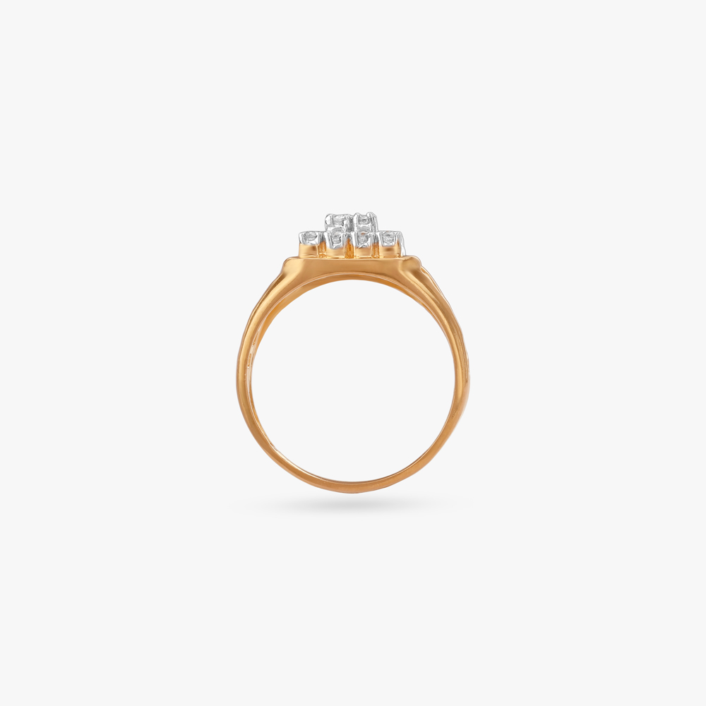 Bold Rectangular Gold Ring For Men,,hi-res image number null