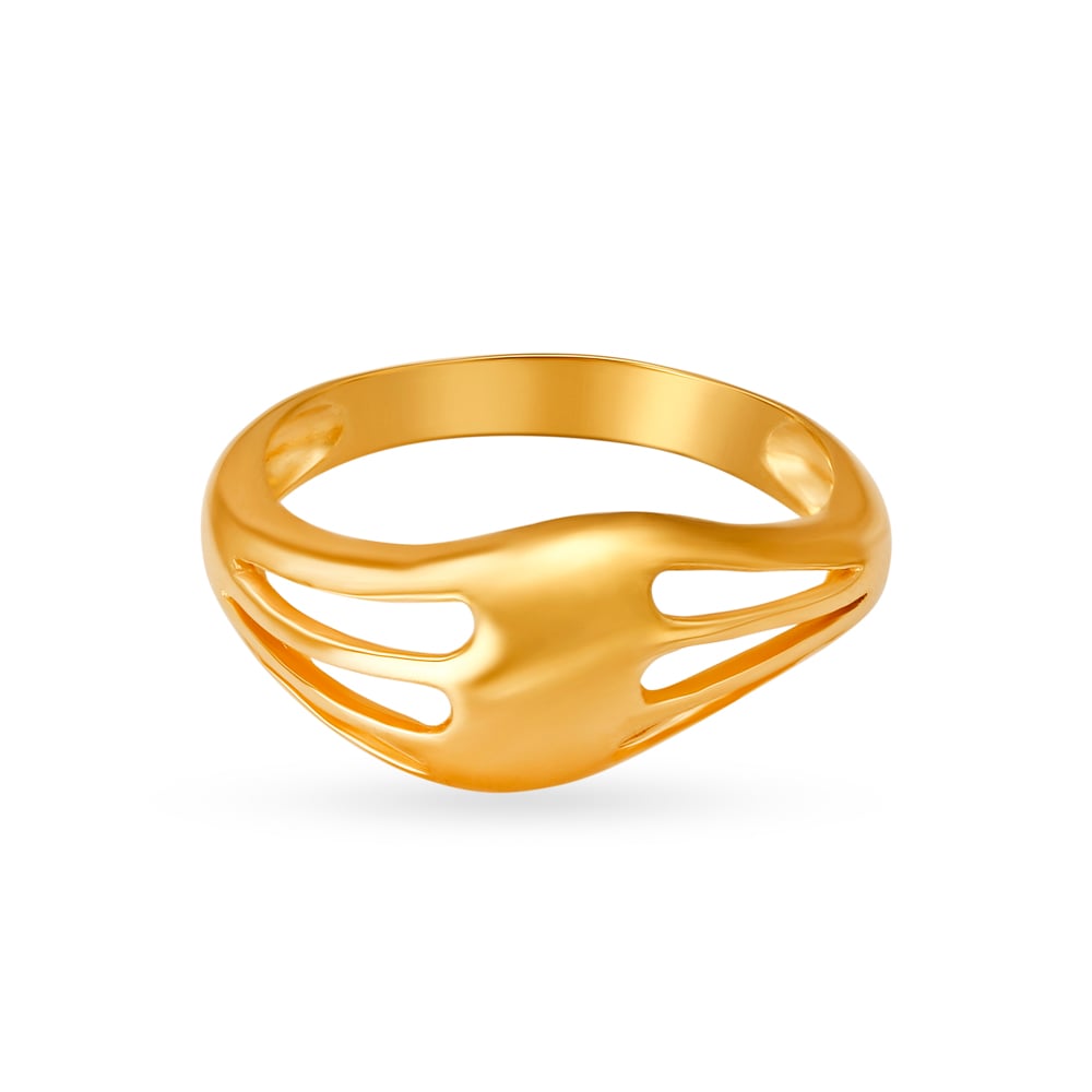 Abstract 22 Karat Yellow Gold Finger Ring,,hi-res image number null