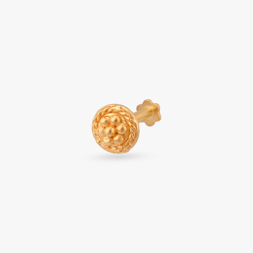

Blossom Bead Gold Nose Pin