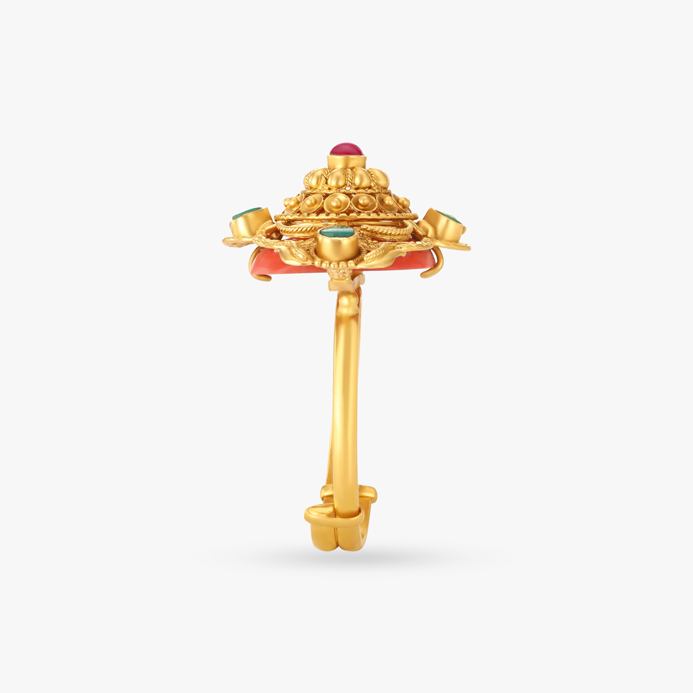 Resplendent Coral Stone Finger Ring,,hi-res image number null